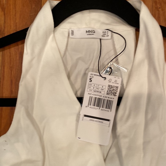 Mango button front tailored dress in white - Picture 3 of 7